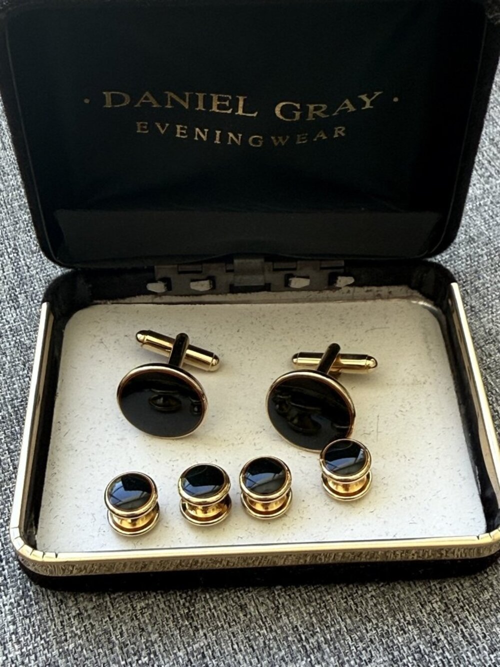 Daniel Gray Eveningwear Cufflink Set Black Gold
